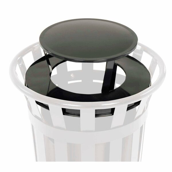 Global Industrial Steel Rain Bonnet Lid For 24 Gallon Trash Can, Black 260CP783